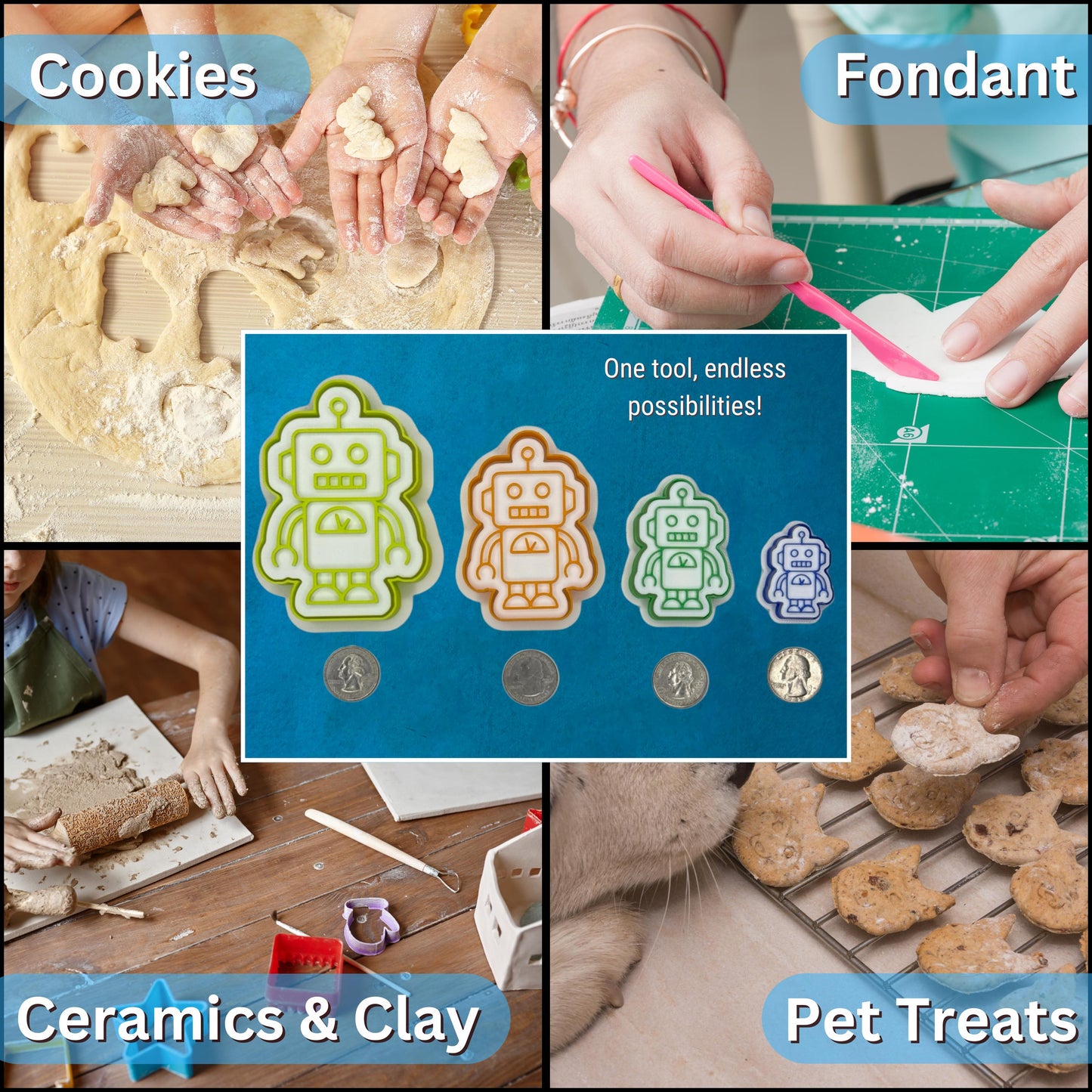 Spa Day Cookie Cutter & Stamp Set – Facial, Robe, Lotus & Aromatherapy
