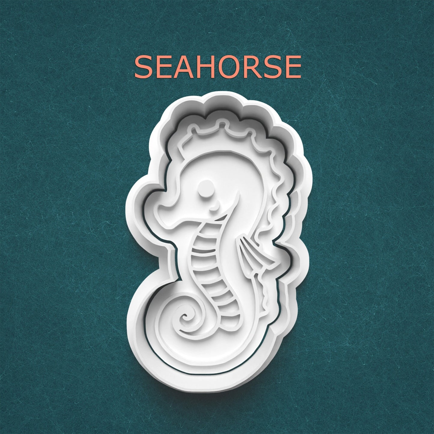 Seahorse Cookie Cutter – Seahorse Clay Stamp