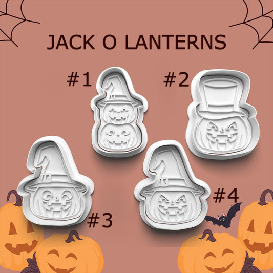 Jack O’ Lantern Cookie Cutter Set – 4 Spooky Pumpkin Designs with Hats