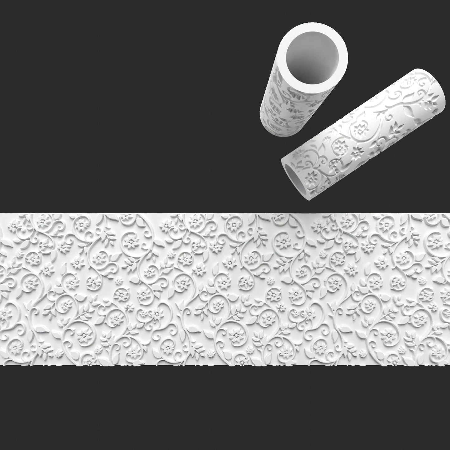 Vines Texture Roller – Embossed & Debossed Nature Pattern for Clay & Fondant