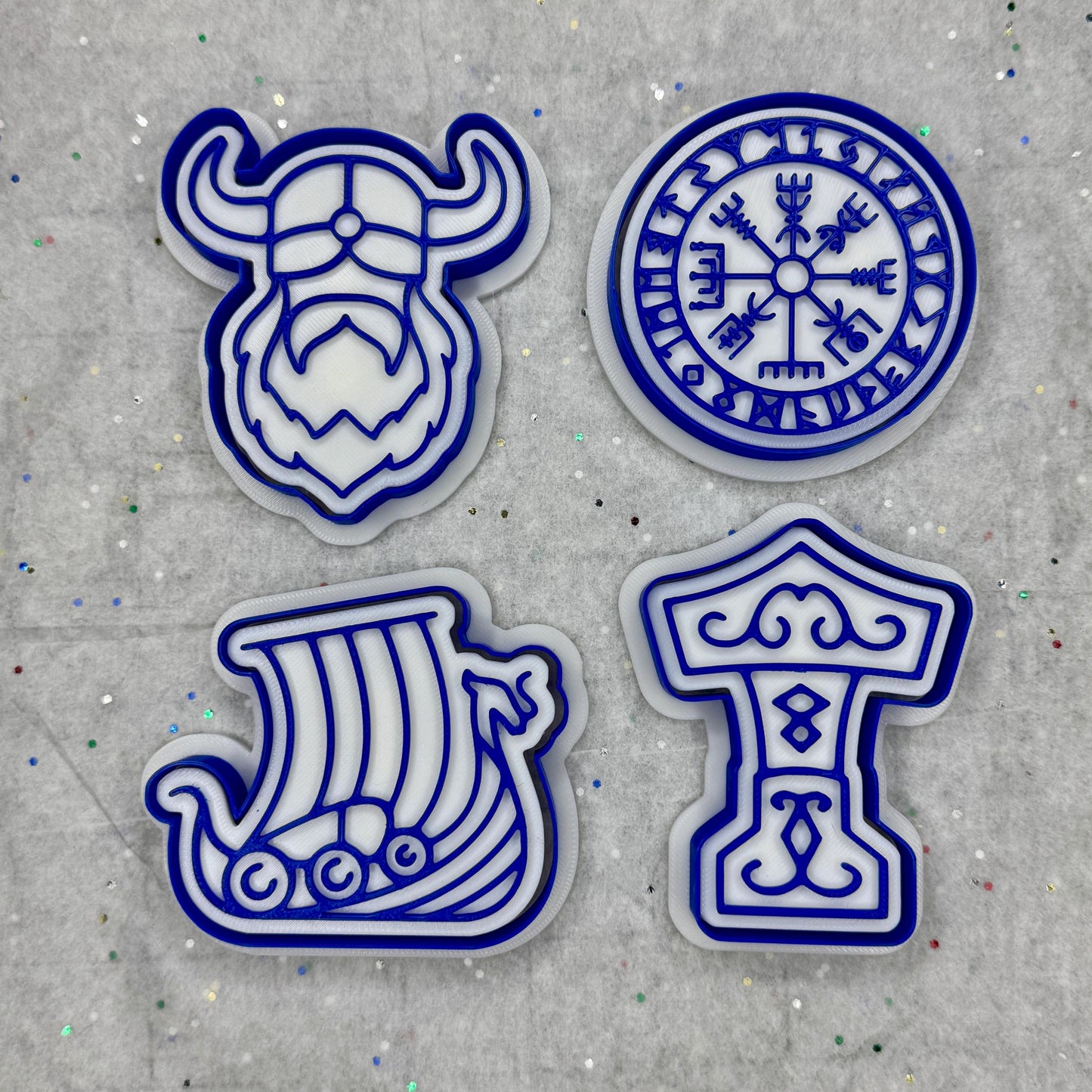 Viking Cookie Cutter & Stamp Set – Norse Mythology Designs