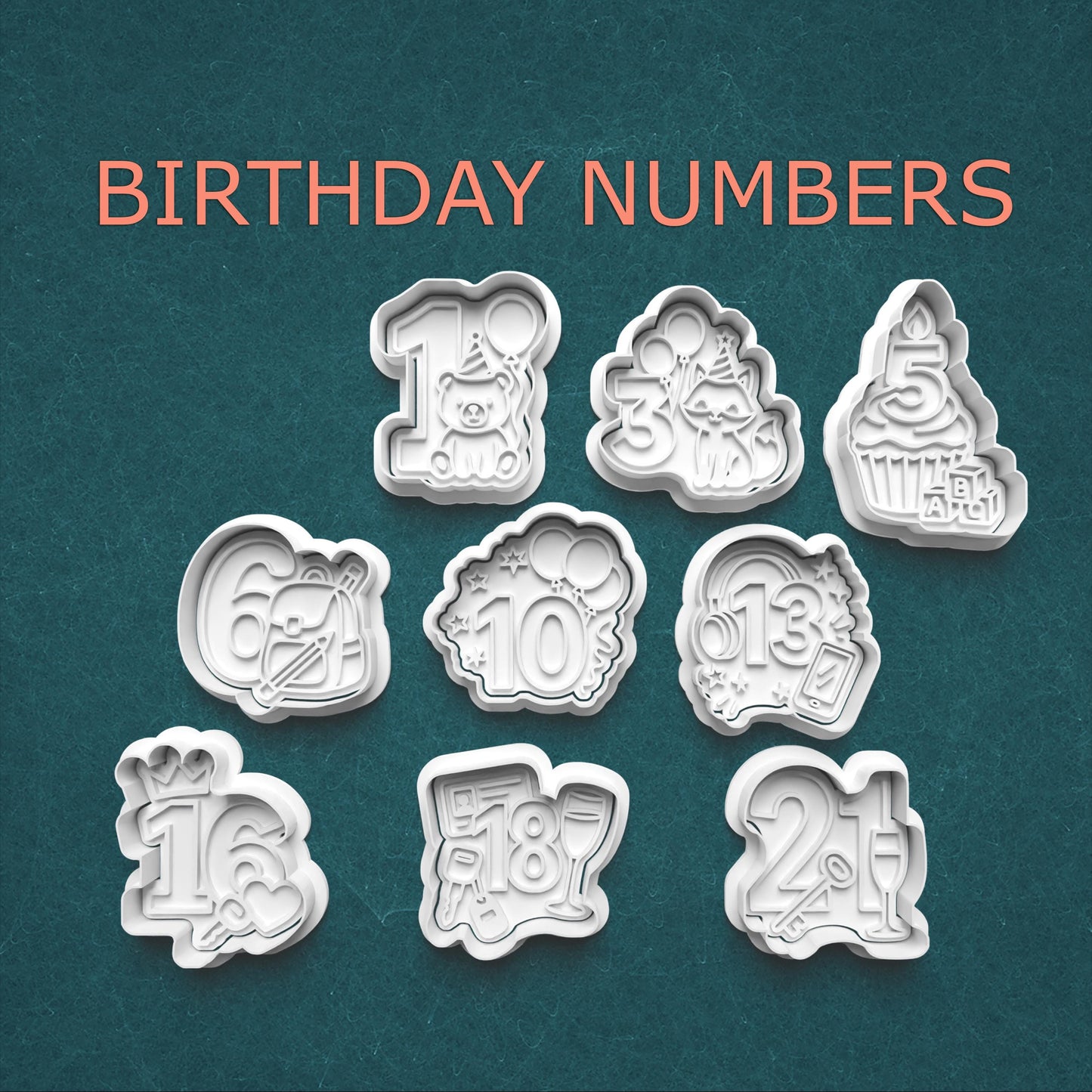 Birthday Number Cookie Cutter Set – Milestone Age Collection