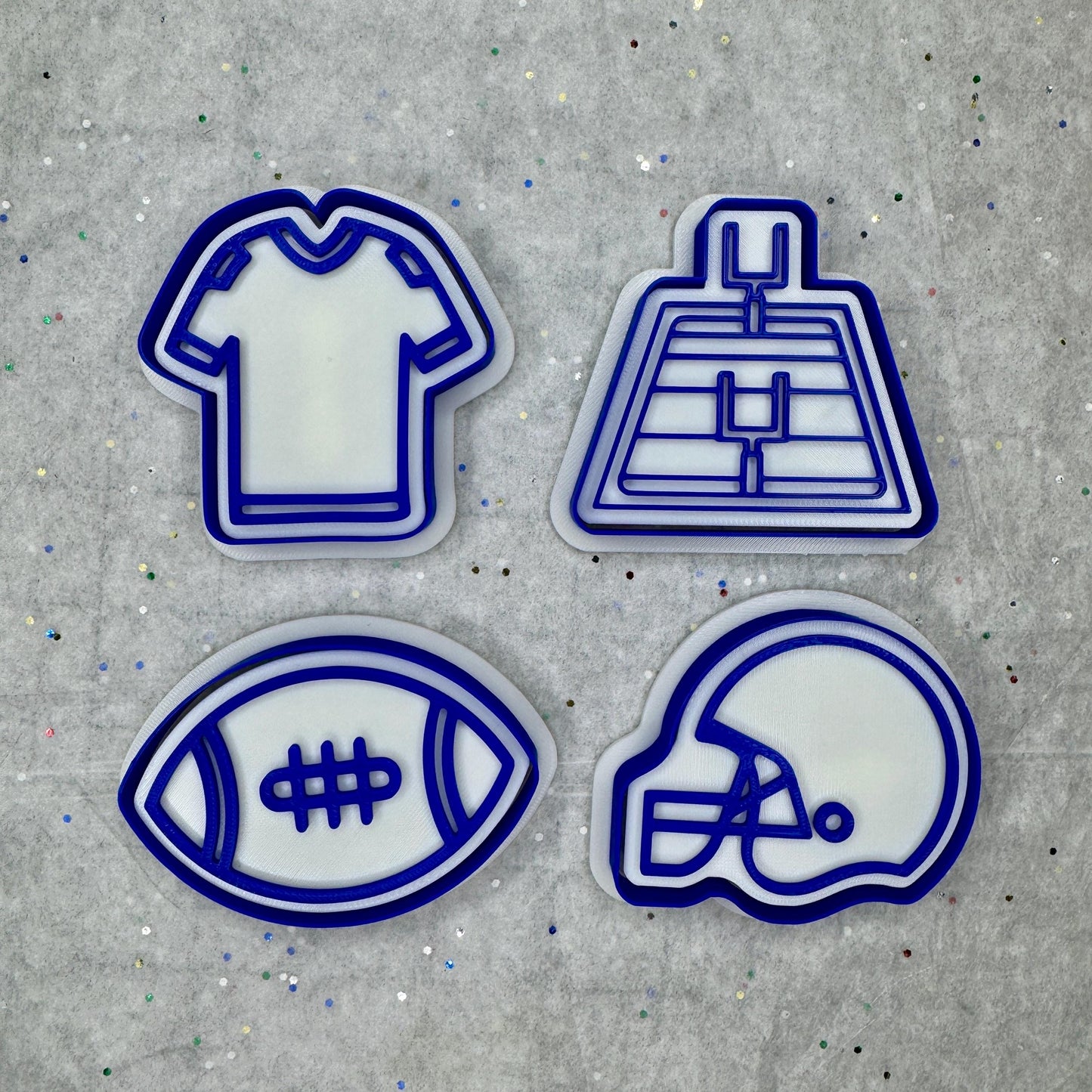 Football Cookie Cutter & Stamp Set – 4 Styles Available