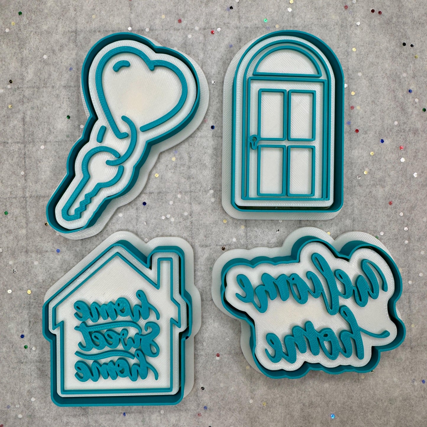 Housewarming Cookie Cutter Set – Keys, Home Sweet Home, Door