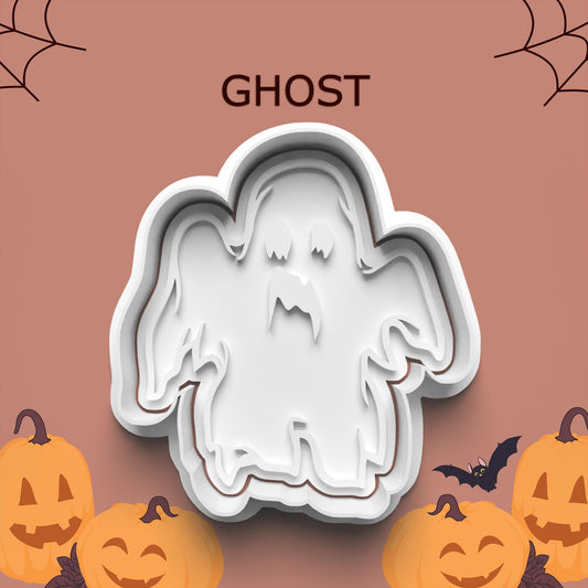 Ghost Cookie Cutter & Stamp Set – 4 Sizes Available