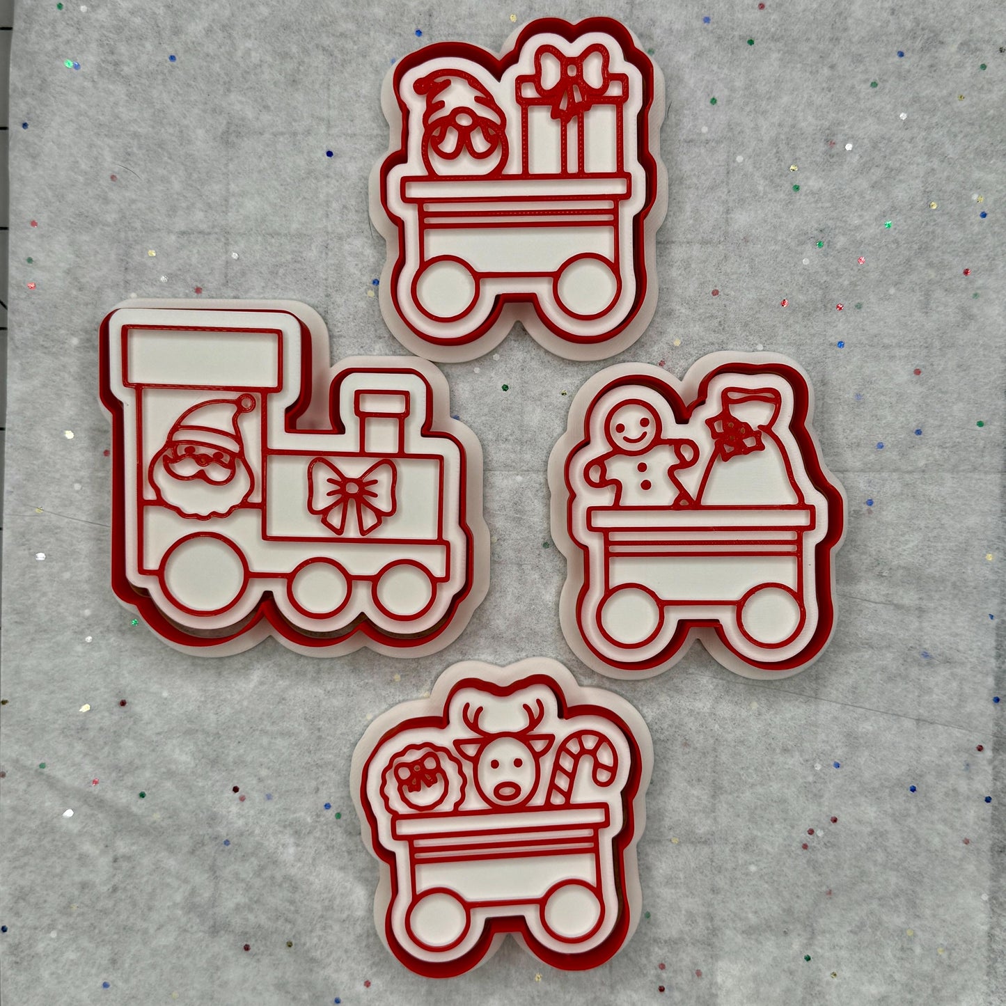 Christmas Train Cookie Cutter & Stamp Set – 4 Styles Available