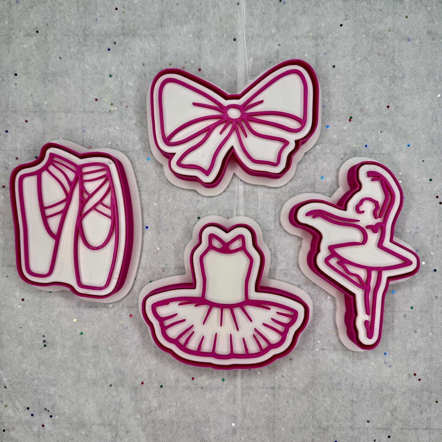 Ballet Cookie Cutter Set – Ballerina, Tutu, Pointe Shoes & Bow