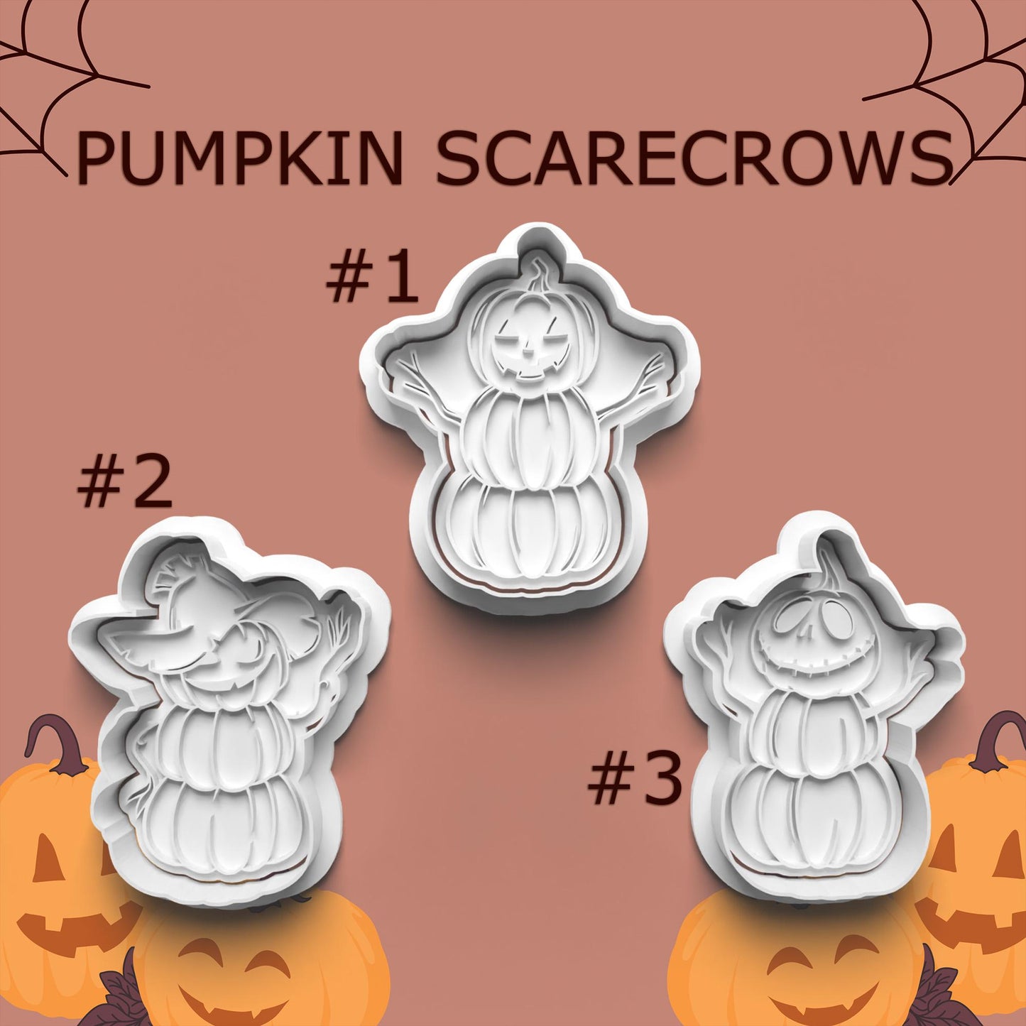 Pumpkin Scarecrow Cookie Cutter & Stamp Set – 3 Styles Available
