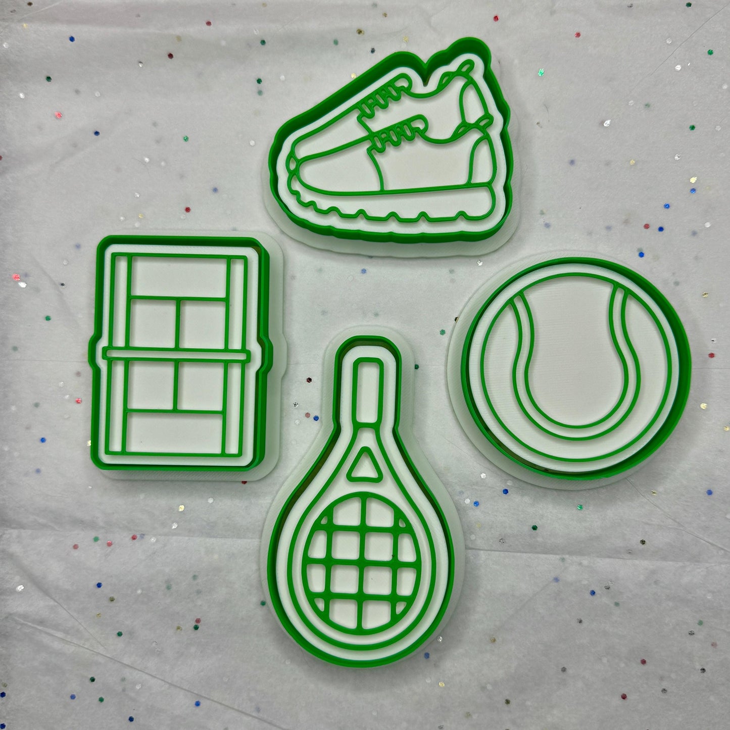 Tennis Cookie Cutter & Stamp Set – 4 Styles Available