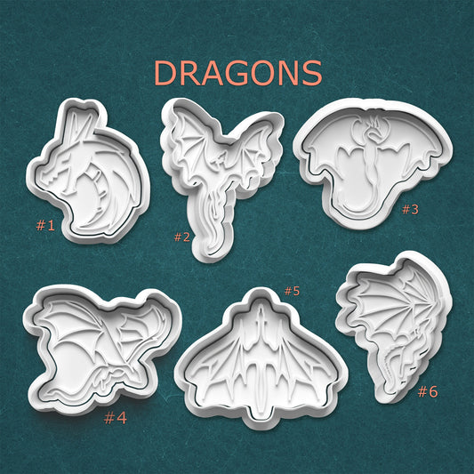 Dragon Cookie Cutter Set – 6 Mythical Beast Designs