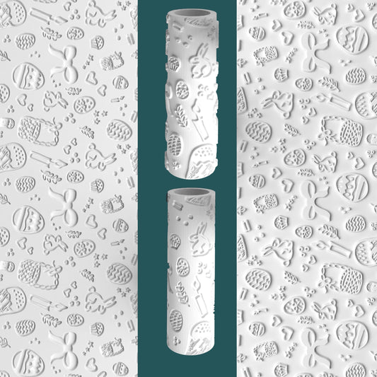 Easter Texture Roller – Bunny, Eggs, Basket & Flowers Design
