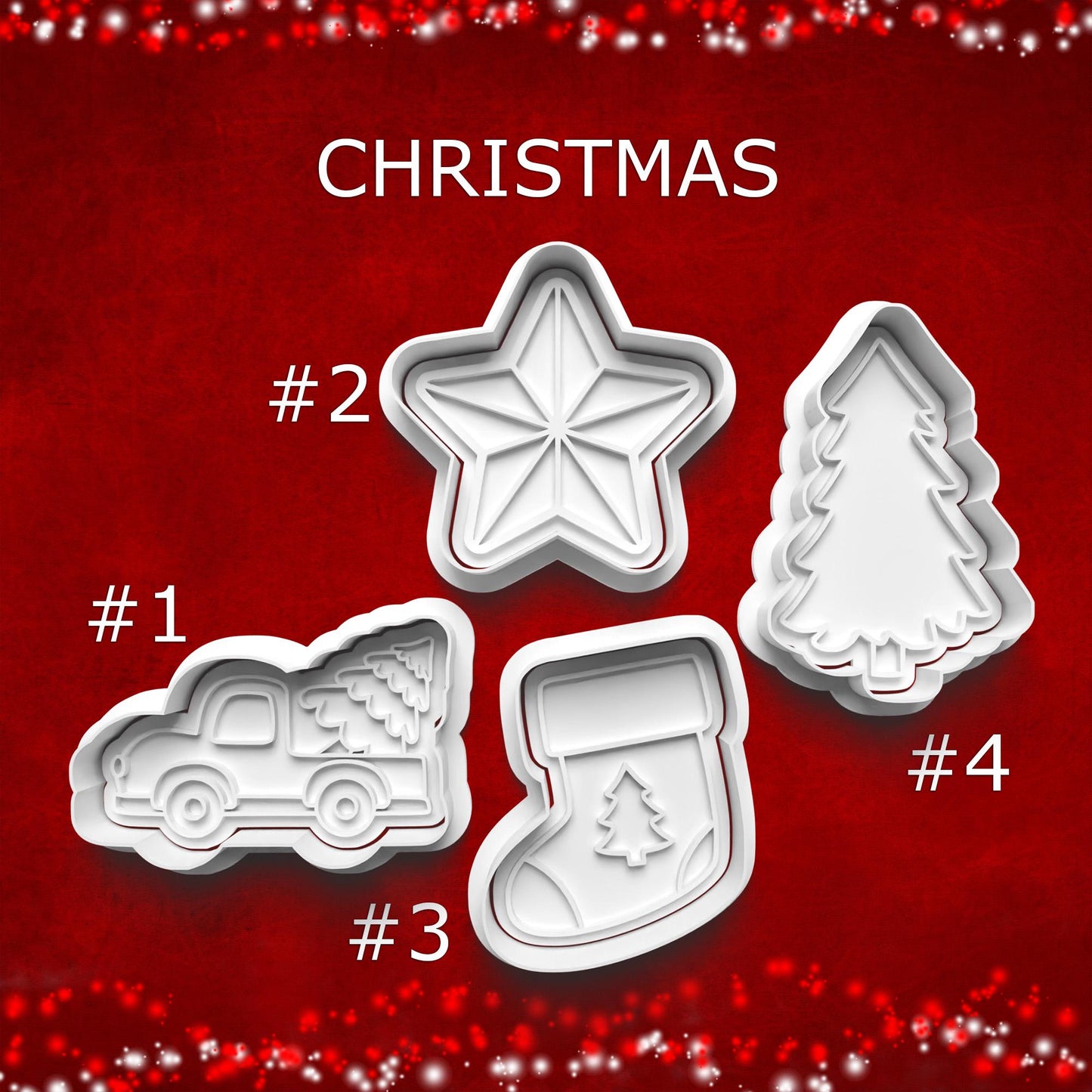 Christmas Cookie Cutter & Stamp Set – 4 Styles Available