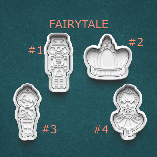 Fairytale Cookie Cutter & Stamp Set – Nutcracker, Crown, Prince & Princess | 4 Styles Available