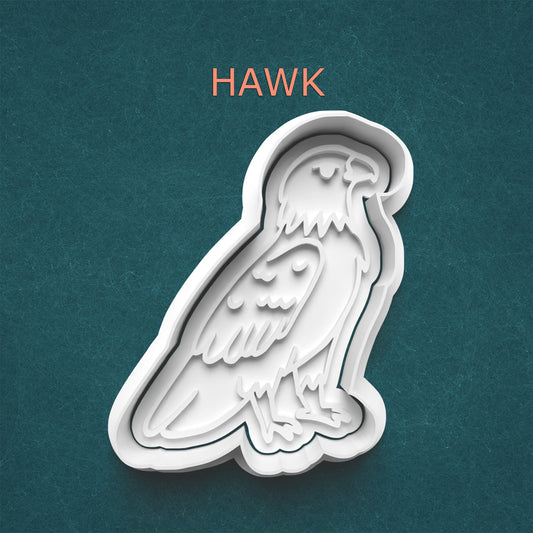 Hawk Cookie Cutter & Stamp Set – Majestic Bird Design | 4 Sizes Available