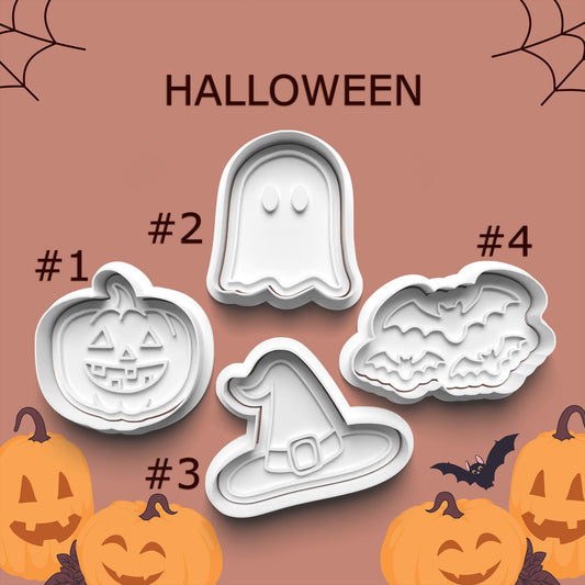 Halloween Cookie Cutter Set – Pumpkin, Ghost, Witch Hat & Bats