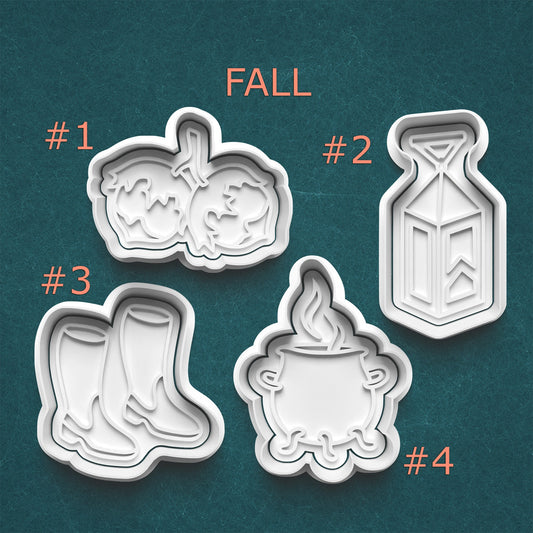 Fall Cookie Cutter Set – Oak Seed, Lantern, Rain Boots, Cauldron