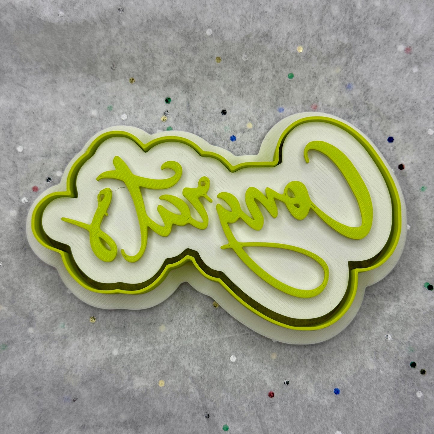 Congrats! Cutter & Stamp – Celebration Phrase Cookie or Clay Design