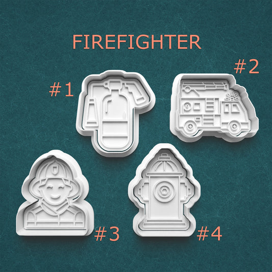 Firefighter Cookie Cutter Set – 4 Heroic Designs