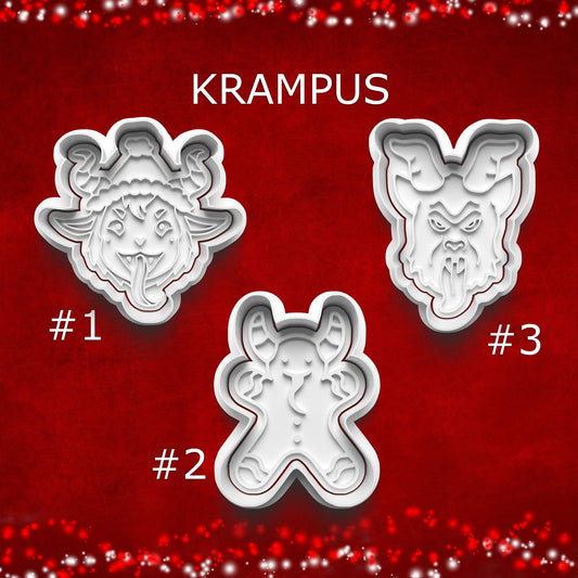 Krampus Cookie Cutter & Stamp Set ~ Spooky Holiday Designs