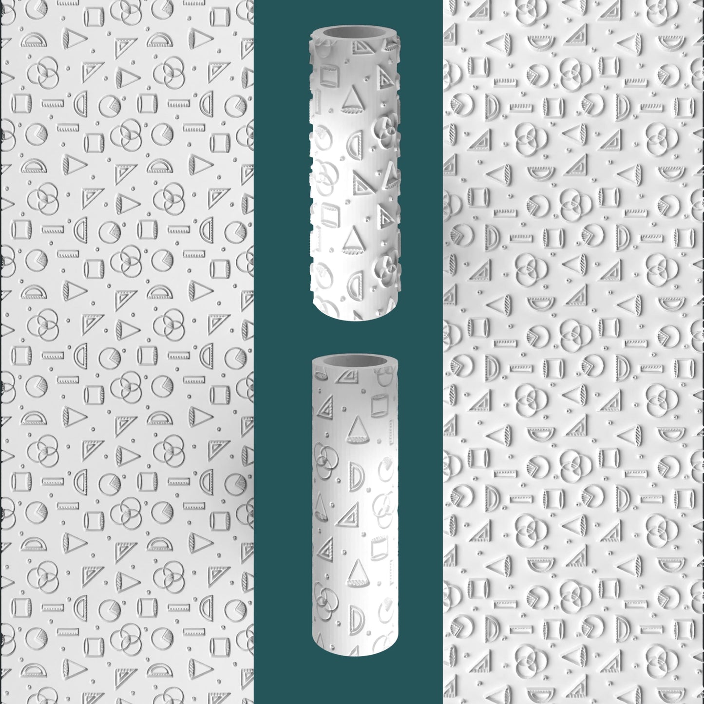 Math Symbols Texture Roller – School Icons for Clay, Fondant & Baking