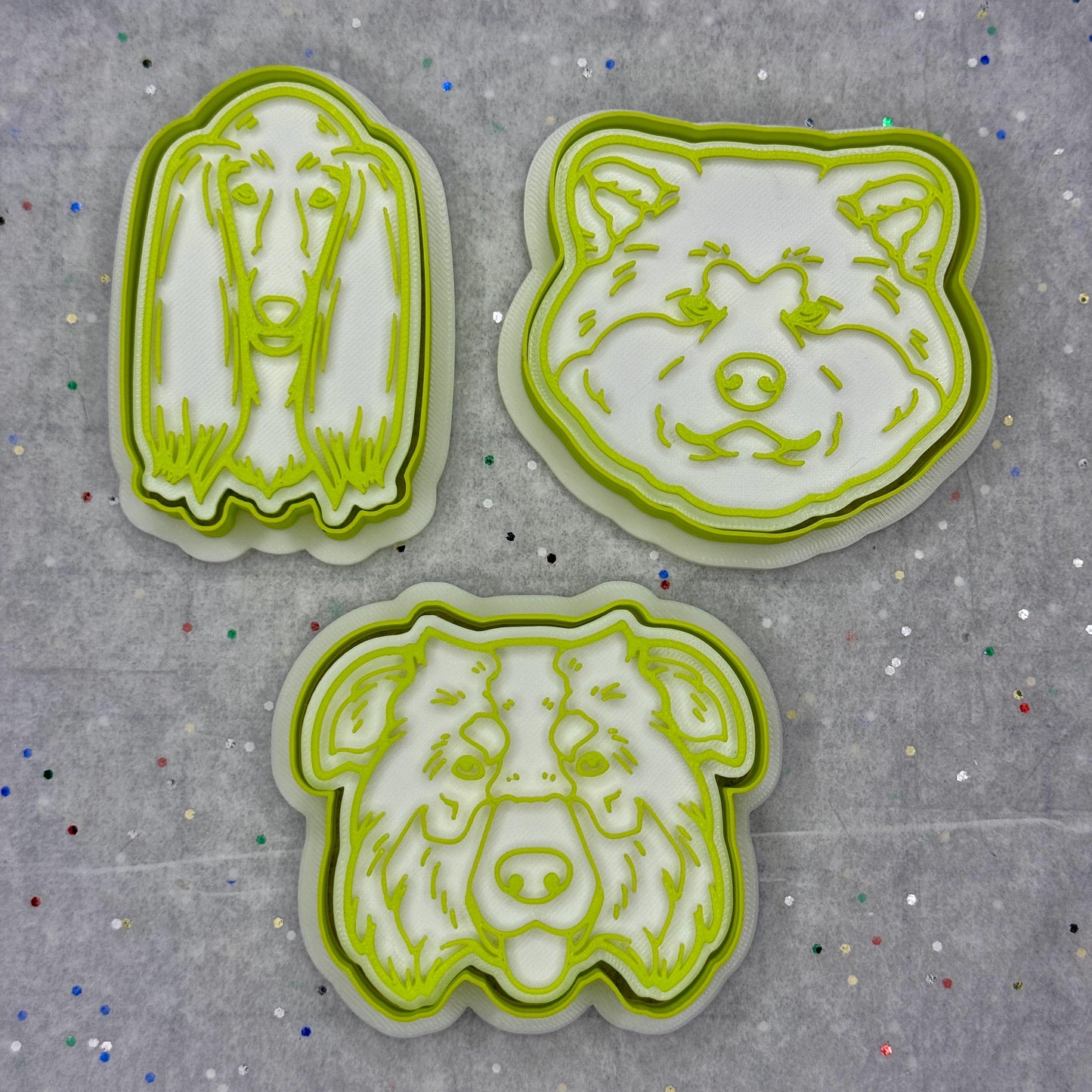 Dog Breed Cookie Cutters – Afghan Hound, Akita Inu & Australian Shepherd