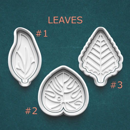 Leaves Cookie Cutter & Stamp Set – 3 Botanical Designs