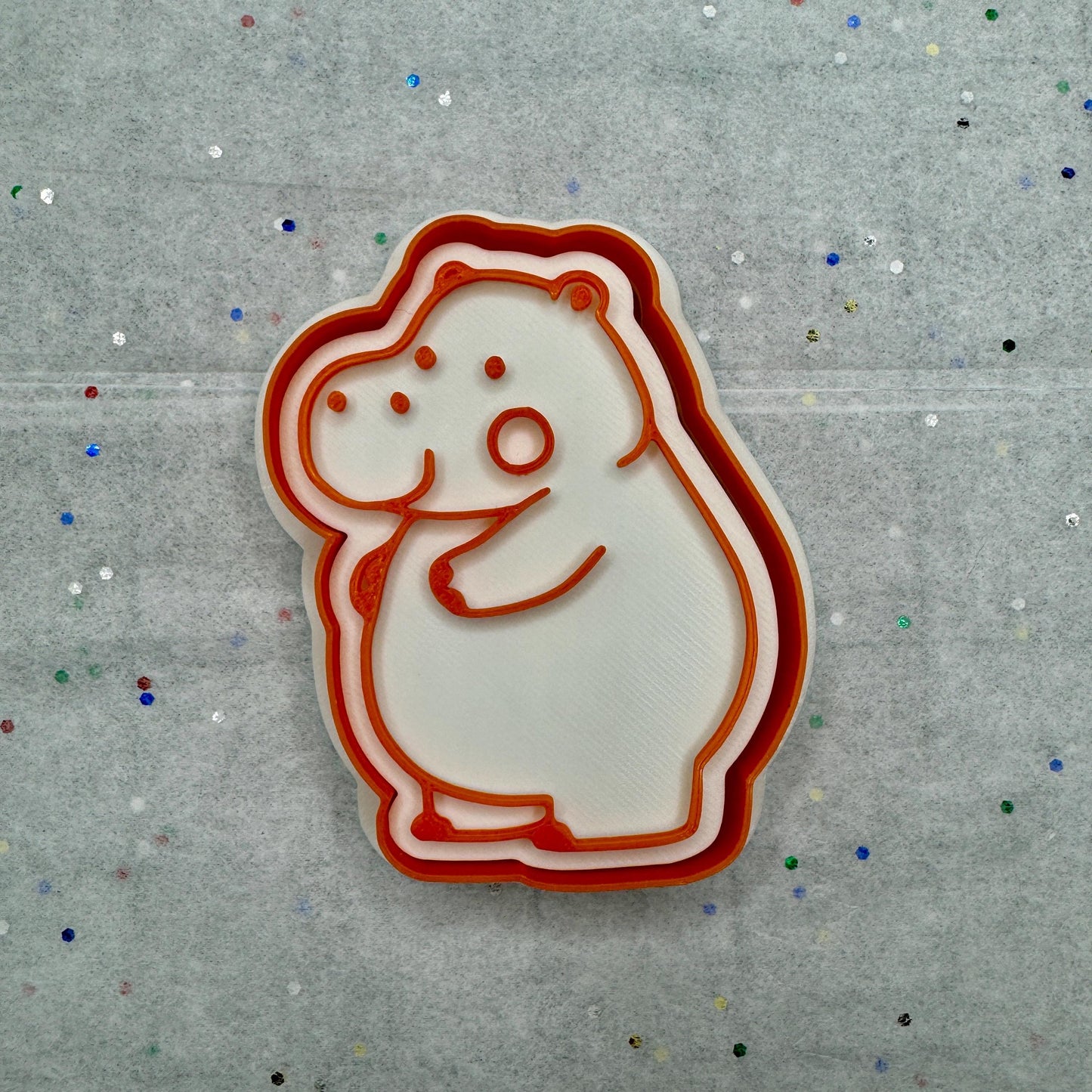 Hippo Cutter & Stamp – Cute Animal Cookie or Clay Design