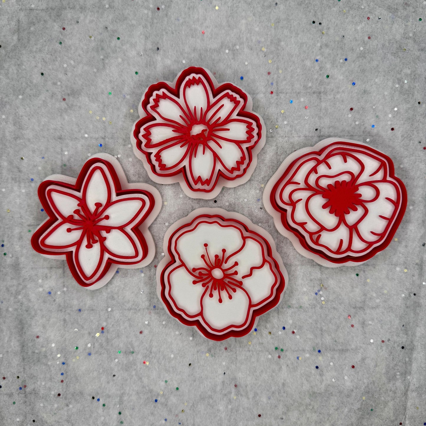 Spring Flowers Cookie Cutter Set – Poppy, Marigold, Tiger Lily, Daisy