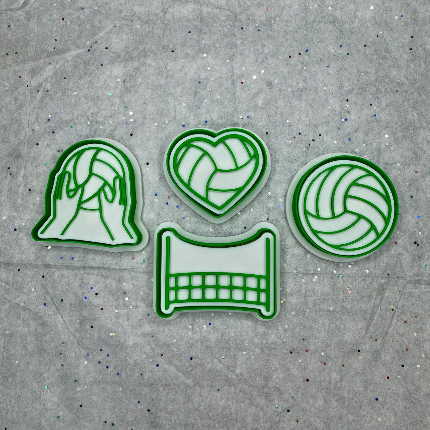 Volleyball Cookie Cutter & Stamp Set – 4 Styles Available