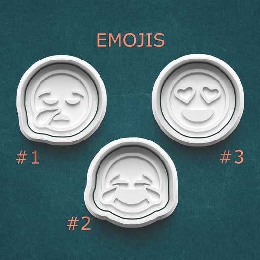 Emoji Cookie Cutters – Love, Laugh, and Sigh Faces