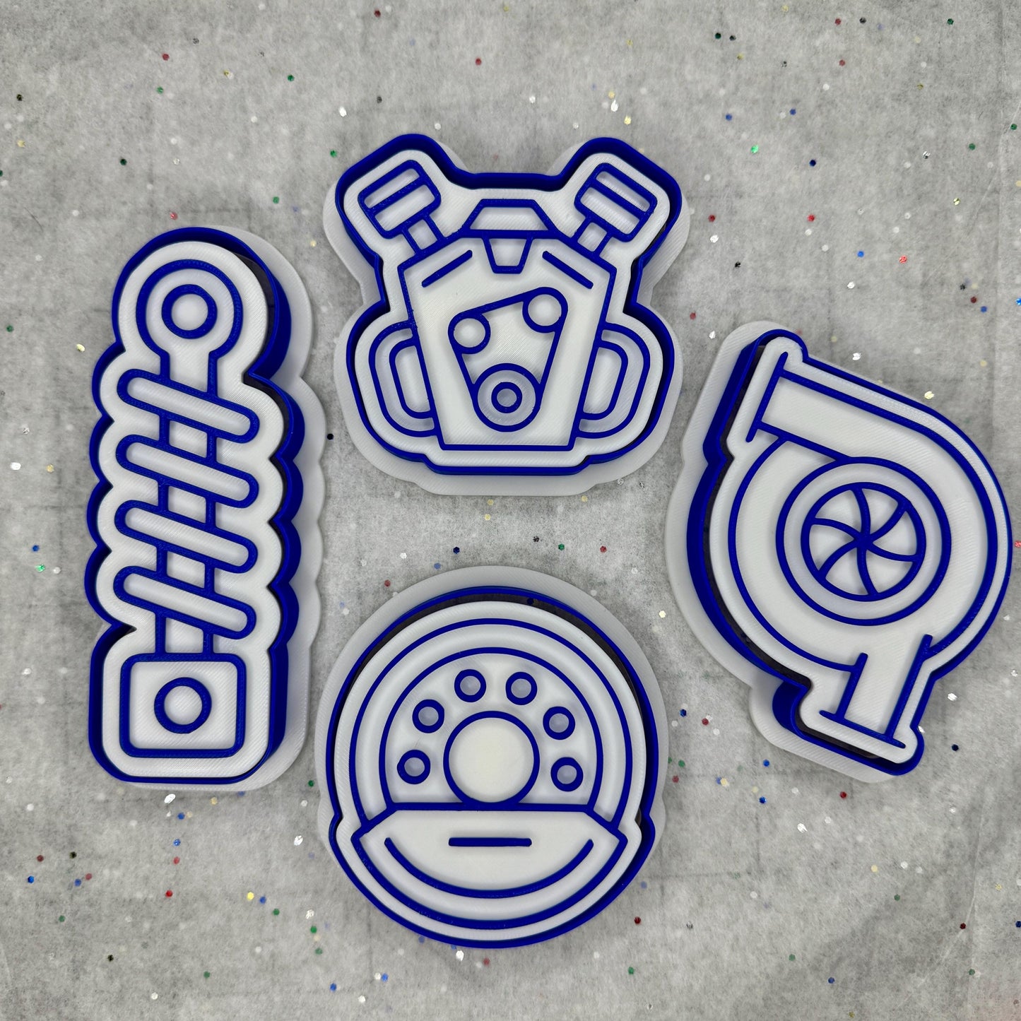 Car Parts Cookie Cutter & Stamp Set – 4 Styles Available