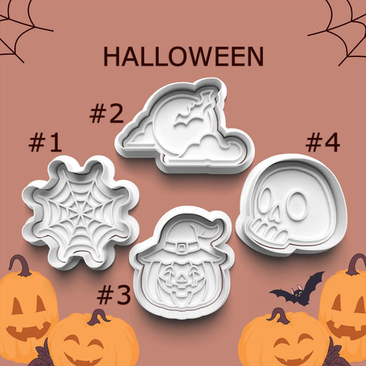 Halloween Cookie Cutter & Stamp Set – 4 Styles Available