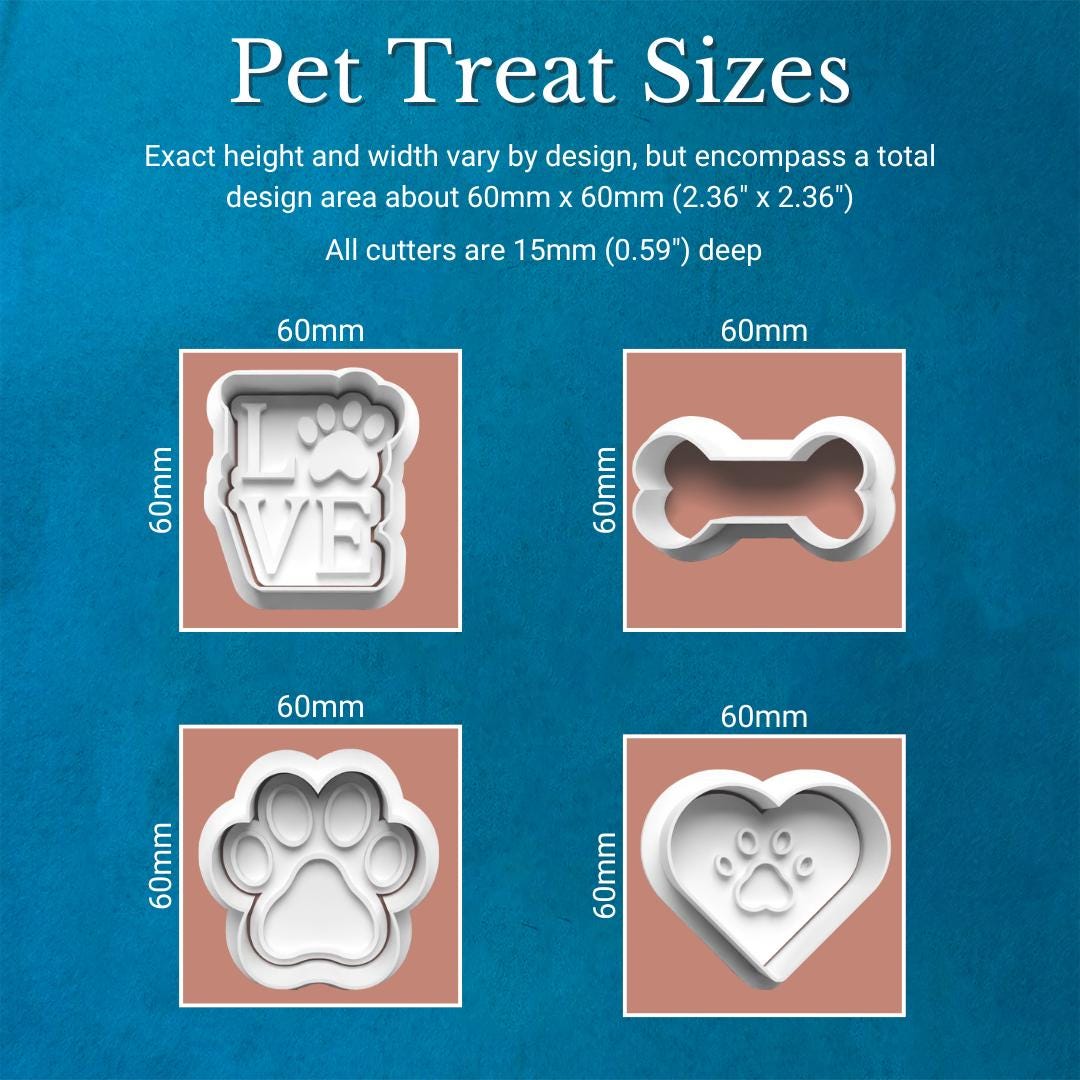 Dog Treats Cookie Cutter Set – 4 Paw-some Designs