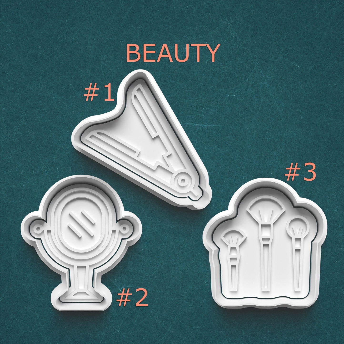 Beauty Cookie Cutter Set – Makeup & Vanity Theme