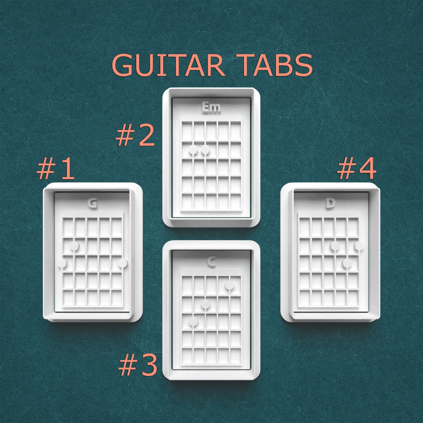 Guitar Chord Cutter & Stamp Set – Musical Baking & Craft Tools