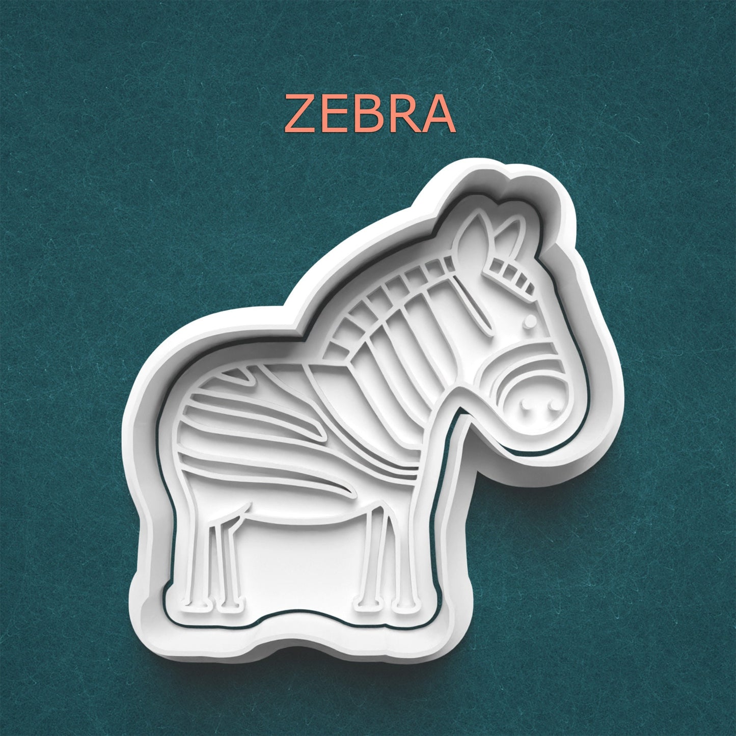 Zebra Cutter & Stamp – Safari Animal Cookie & Craft Tool