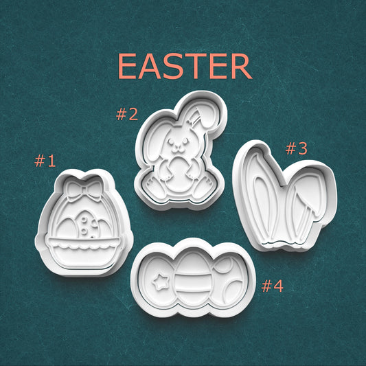 Easter Cookie Cutter & Stamp Set – 4 Styles Available