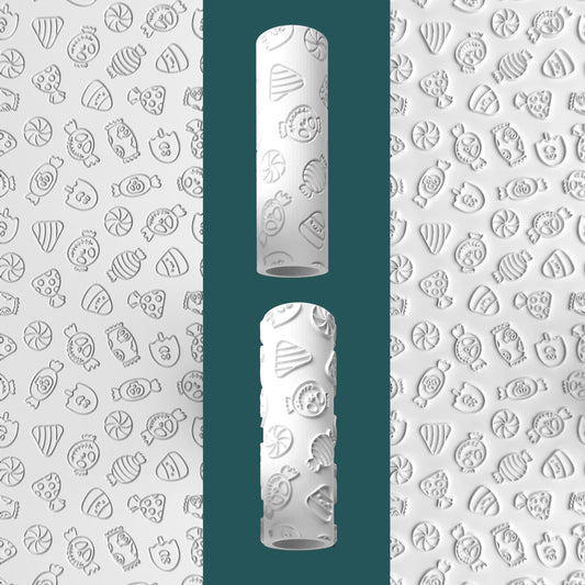 Halloween Candy Texture Roller – Embossed & Debossed for Clay & Fondant