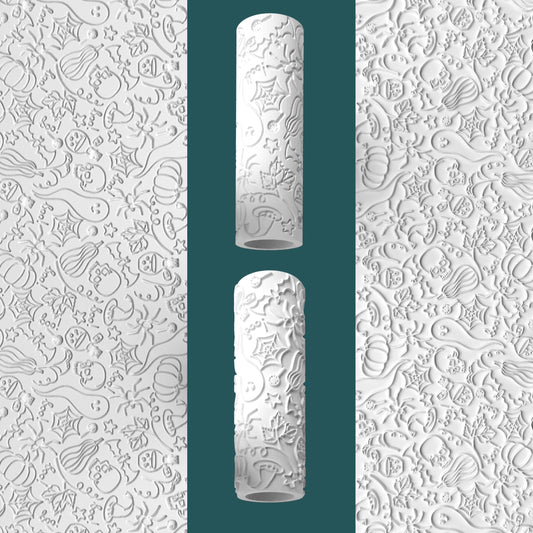 Halloween Icons Texture Roller – Embossed & Debossed Spooky Pattern