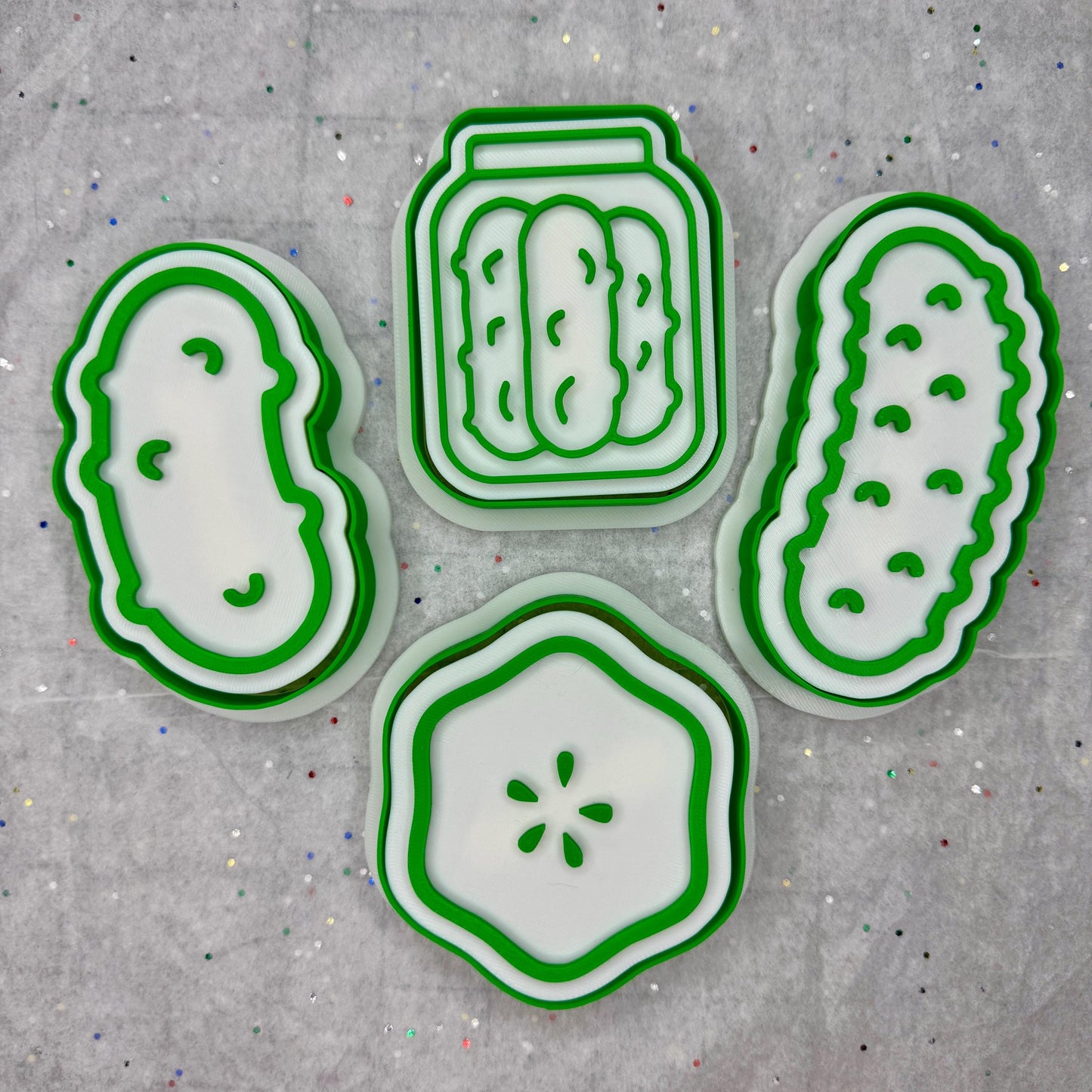 Pickle Cookie Cutter Set – 4 Fun Dill & Slice Designs