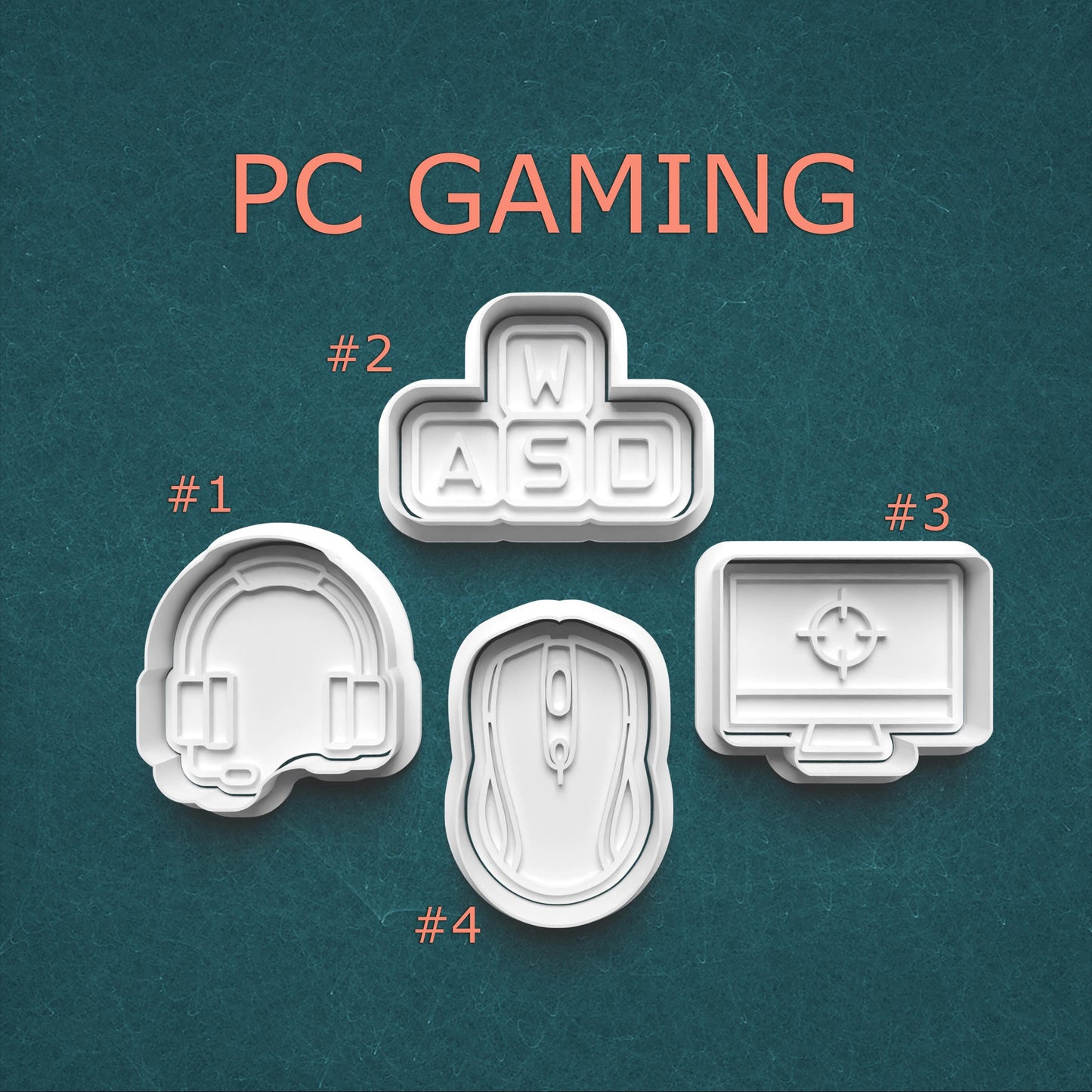 PC Gaming Cookie Cutter & Stamp Set – 4 Styles Available