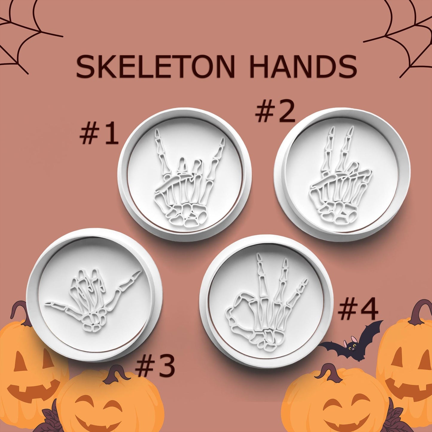 Skeleton Hand Cookie Cutter Set – Halloween Hands (4 Pack)