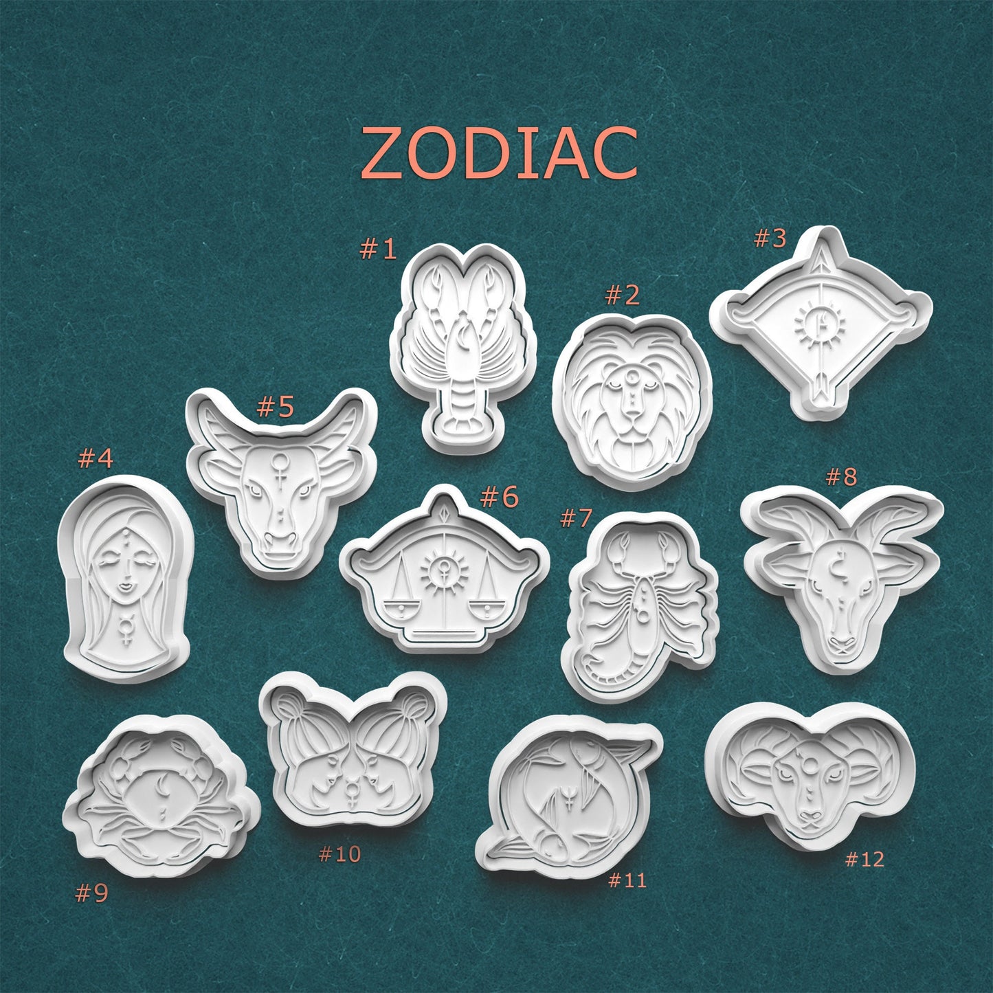 Zodiac Cookie Cutter Set – 12 Astrology Sign Shapes