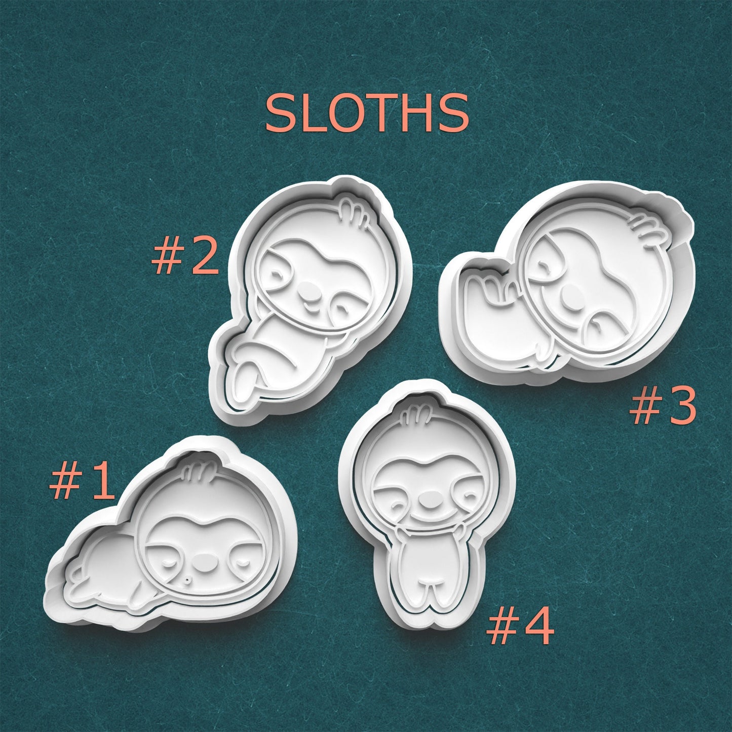 Sloth Cookie Cutter & Stamp Set – 4 Styles Available