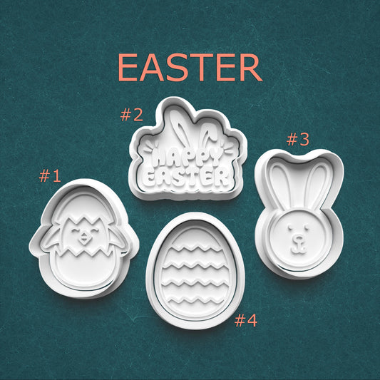 Easter Cookie Cutter & Stamp Set – 4 Styles Available