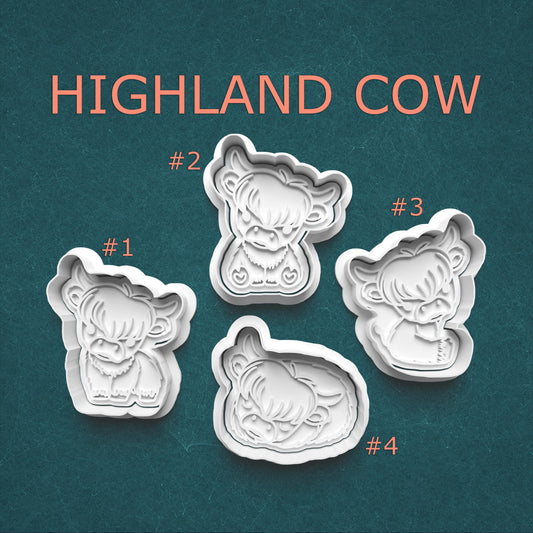 Highland Cow Cookie Cutter & Stamp