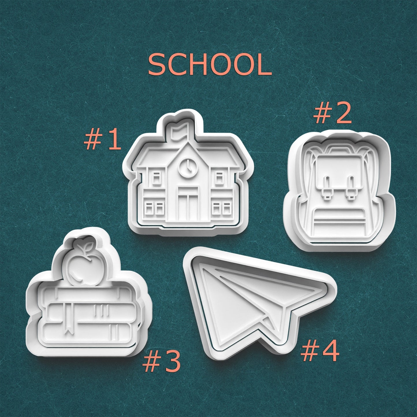 School Cutter & Stamp Set – Classroom Cookie and Craft Collection