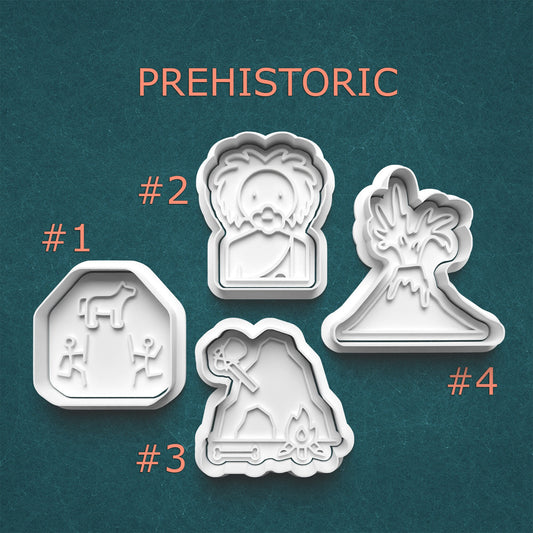 Prehistoric Cookie Cutter Set – 4 Caveman Era Designs