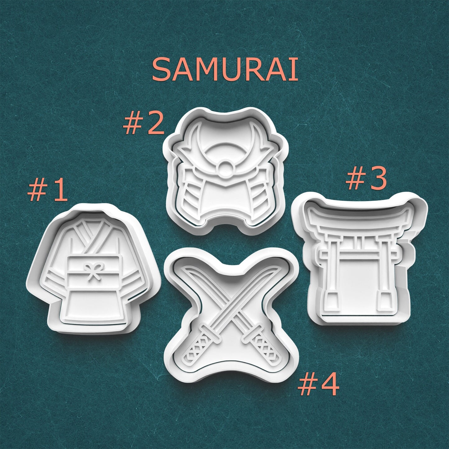 Samurai Cookie Cutter & Stamp Set – 4 Styles Available