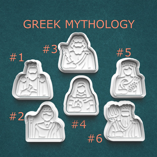 Greek Mythology Cookie Cutter & Stamp Set – Gods, Goddesses & Legends